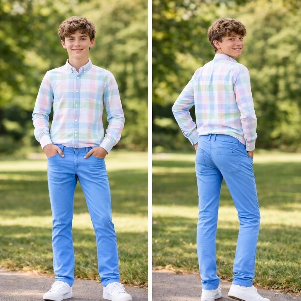 NWT Gap Kids Boys Blue‎ Chino Pants Sz 16 Casual Dress Easter Wedding Pastel
